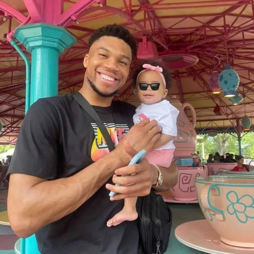 Giannis and his wife posted on IG to celebrate their little princess's 1st birthday: 'The sweetest little girl in our house full of crazy. Mommy, daddy and your brothers love you baby girl' 💛🍦