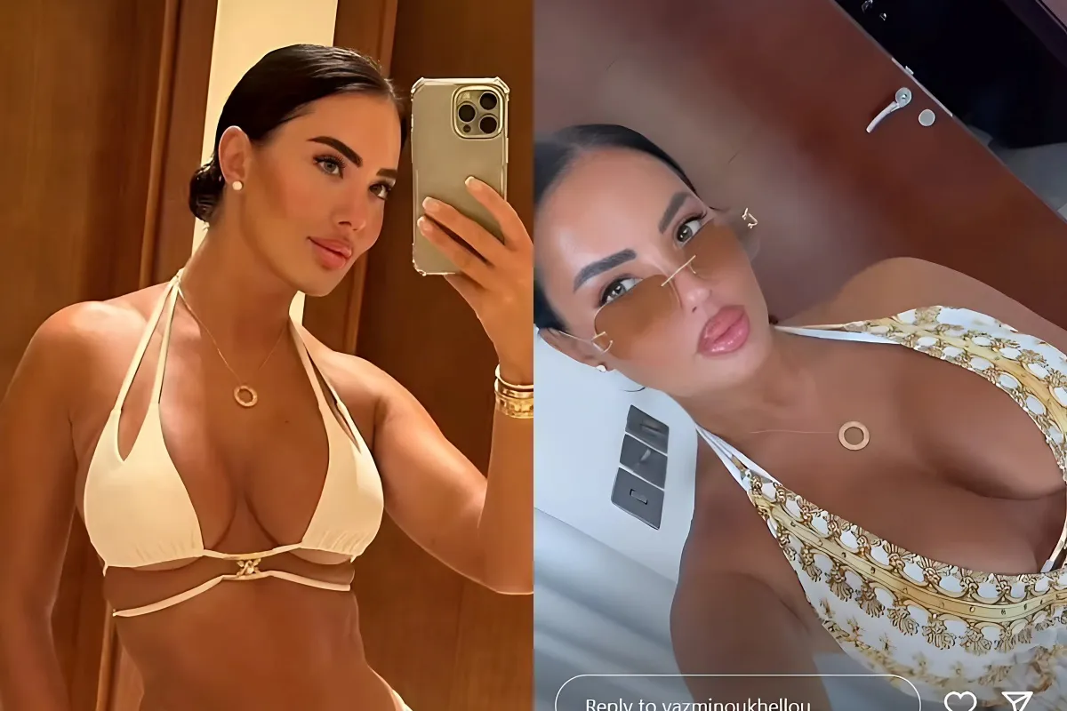 Yazmin Oukhellou flaunts her toned figure in a skimpy white cut out bikini as she enjoys a beach day in Dubai after health scare liennhi