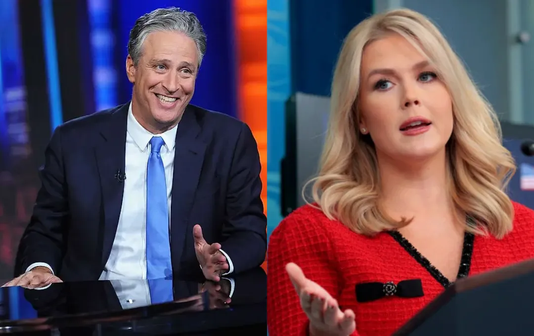 SHOCKING TV MOMENT: Jon Stewart Mocks Karoline Leavitt—But Her Ruthless Comeback Leaves Him Speechless