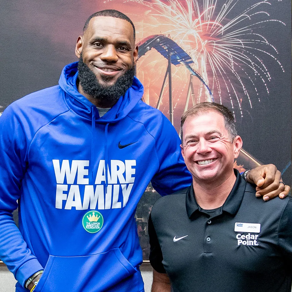 The LeBron James Family Foundation held its annual 'We Are Family' gathering at Cedar Point - with his mother Gloria also on hand to greet over 8,000 students👏 The LeBron James Family Foundation held its annual 'We Are Family' gathering at Cedar Point - with his mother Gloria also on hand to greet over 8,000 students👏
