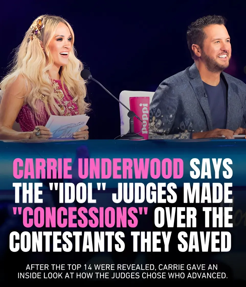 Carrie Underwood says she and her fellow American Idol judges "were pretty much aligned" with who to save for the Top 14, but they had to make some "concessions."