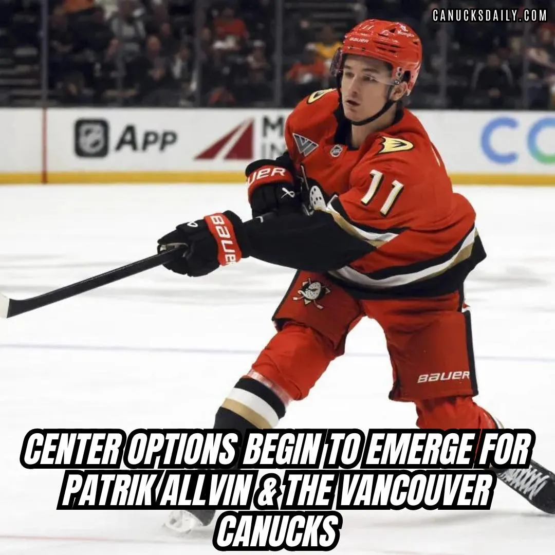 Center Options Begin to Emerge for Patrik Allvin & the Vancouver Canucks
