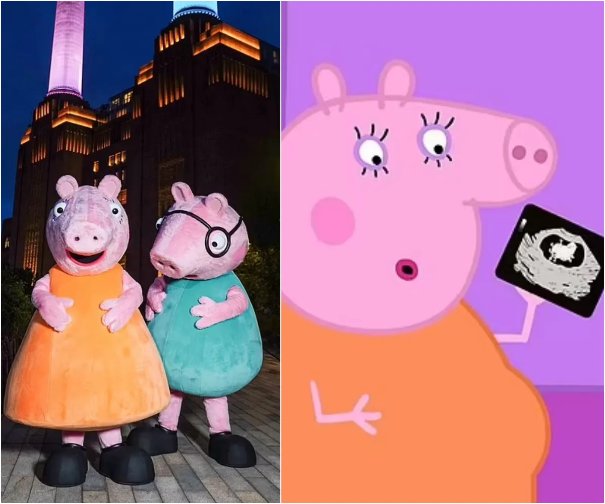 Peppa Pig fans learn gender of Mummy Pig's baby as family go the whole hog with huge party at iconic London landmark - suong
