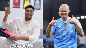 Giannis Antetokounmpo Unboxes Special Package from Erling Haaland, Congratulates Manchester City Star on Winning PL Title