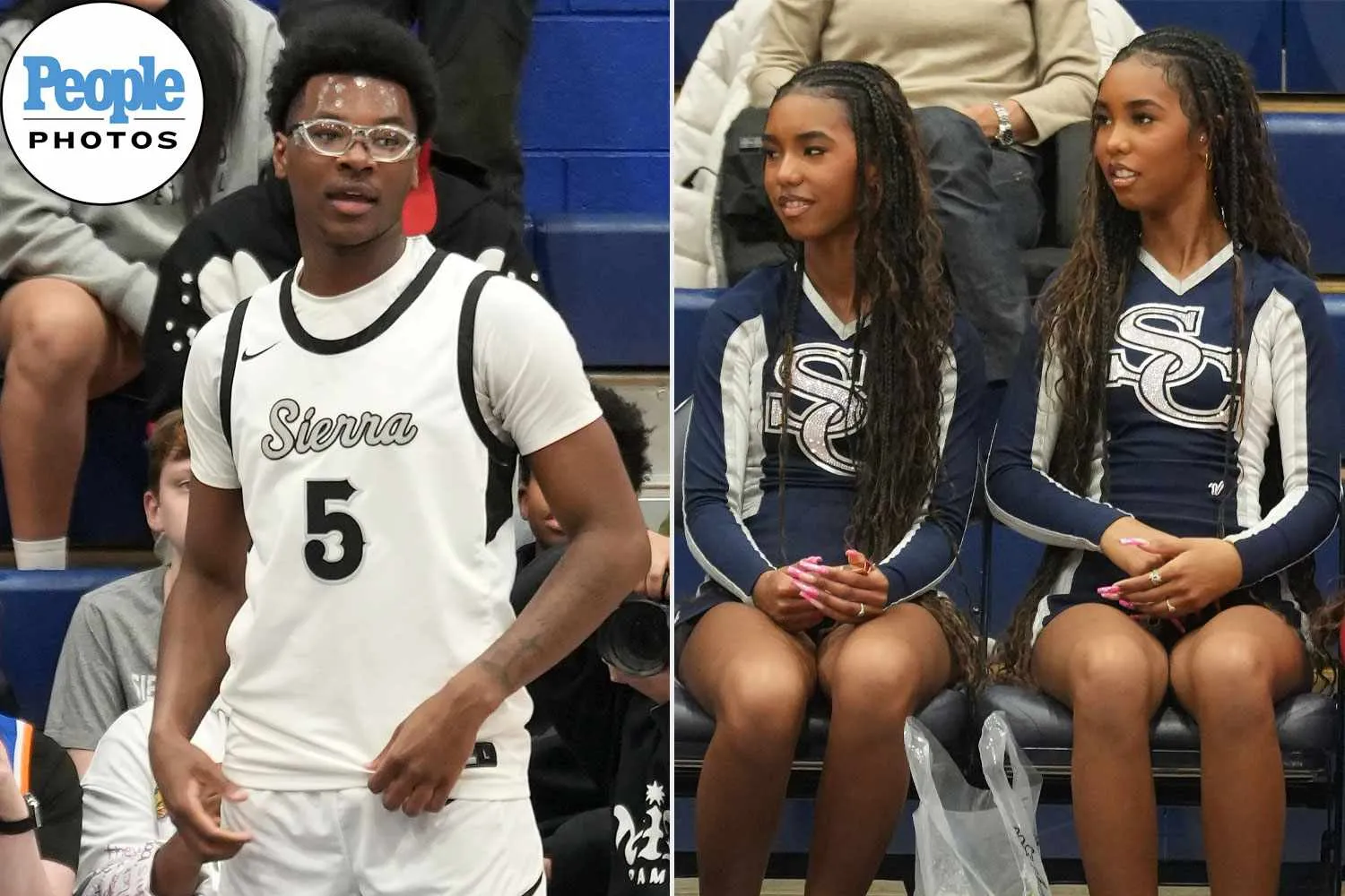 Diddy's twin sisters, 18, cheer on LeBron James' son Bryce, 17, at 'Senior Night' game with their family