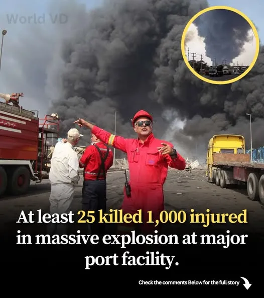 According to reports, a massive explosion at a major port facility killed at least 25 people and injured 1,000 more. According to reports, a massive explosion at a major port facility killed at least 25 people and injured 1,000 more.