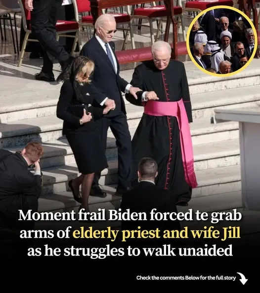 Momentary weakness At Pope Francis’s funeral, Joe Biden was compelled to take the old priest’s arm as he stumbled to walk without assistance.