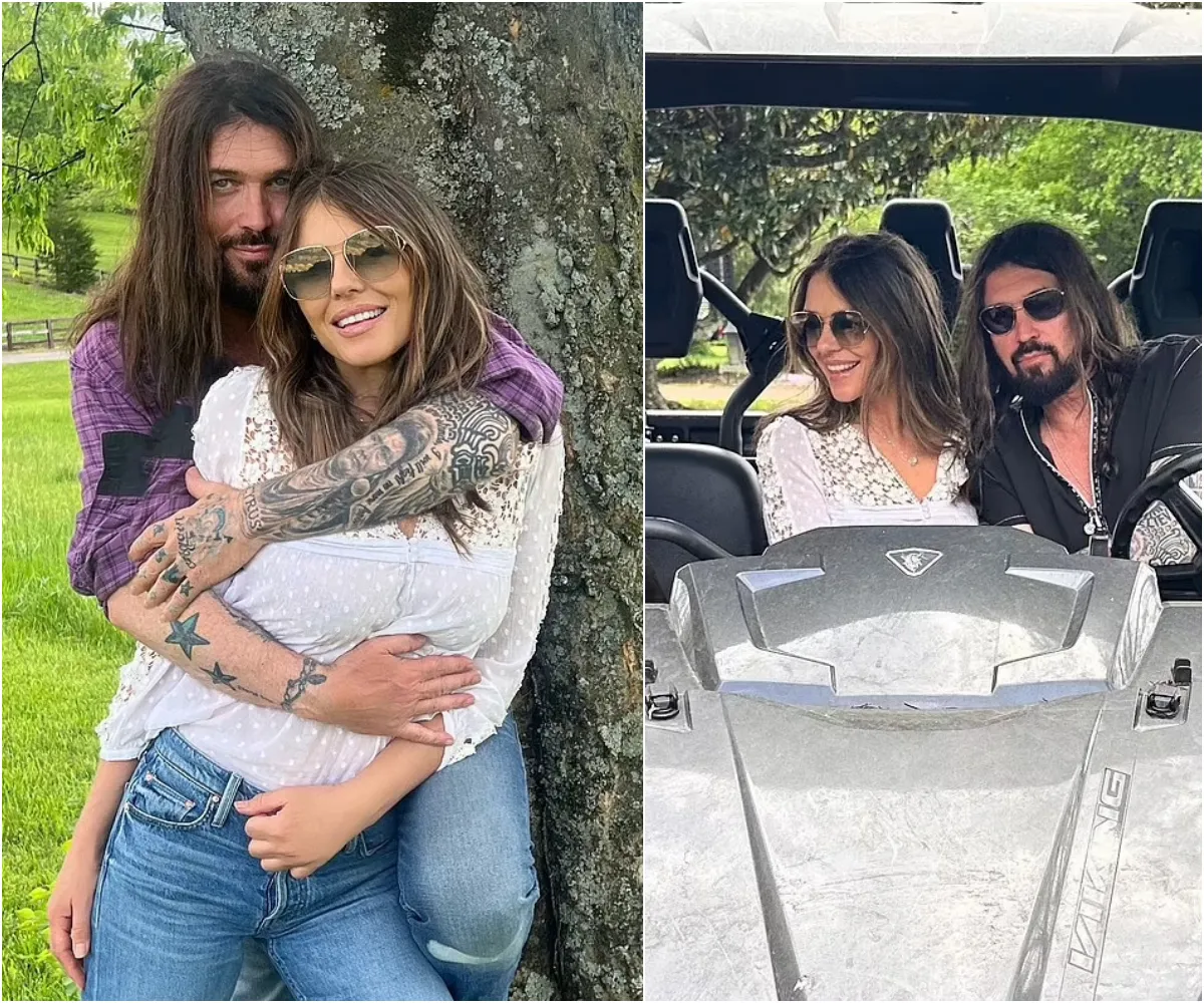 Elizabeth Hurley shares new loved-up snaps with boyfriend Billy Ray Cyrus after revealing shock romance as pals claim they are 'set to marry' - suong