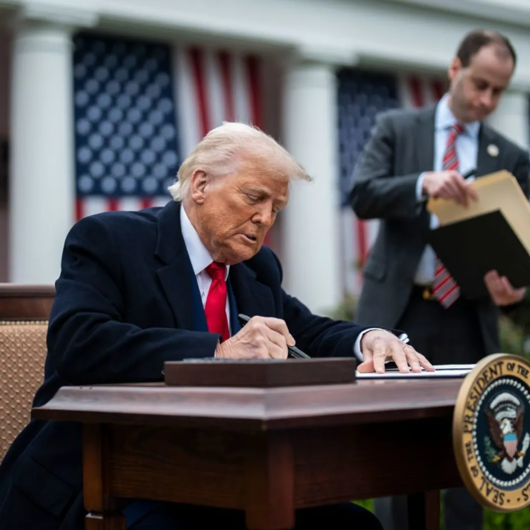 Trump Celebrates 100 Days of Chaos With Big Words and Bigger Tariffs