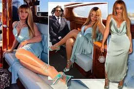 BEY ON SEA: Beyonce stuns in a mint dress as she sails along Venice’s canals with husband Jay-Z