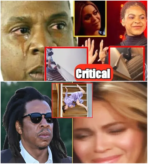 Important! 🛑Video from 1 week ago leaked showing Jay-Z pushing Blue I vy from the stairs while fig*ting with Beyonce