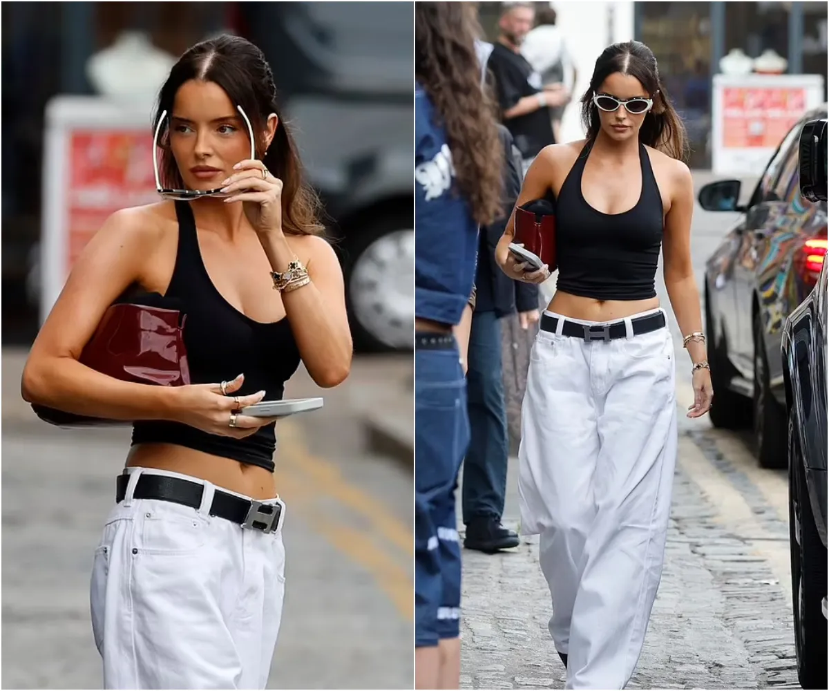 Maura Higgins sends temperatures soaring as she shows off her toned figure in a skimpy black top while stepping out in scorching London - suong