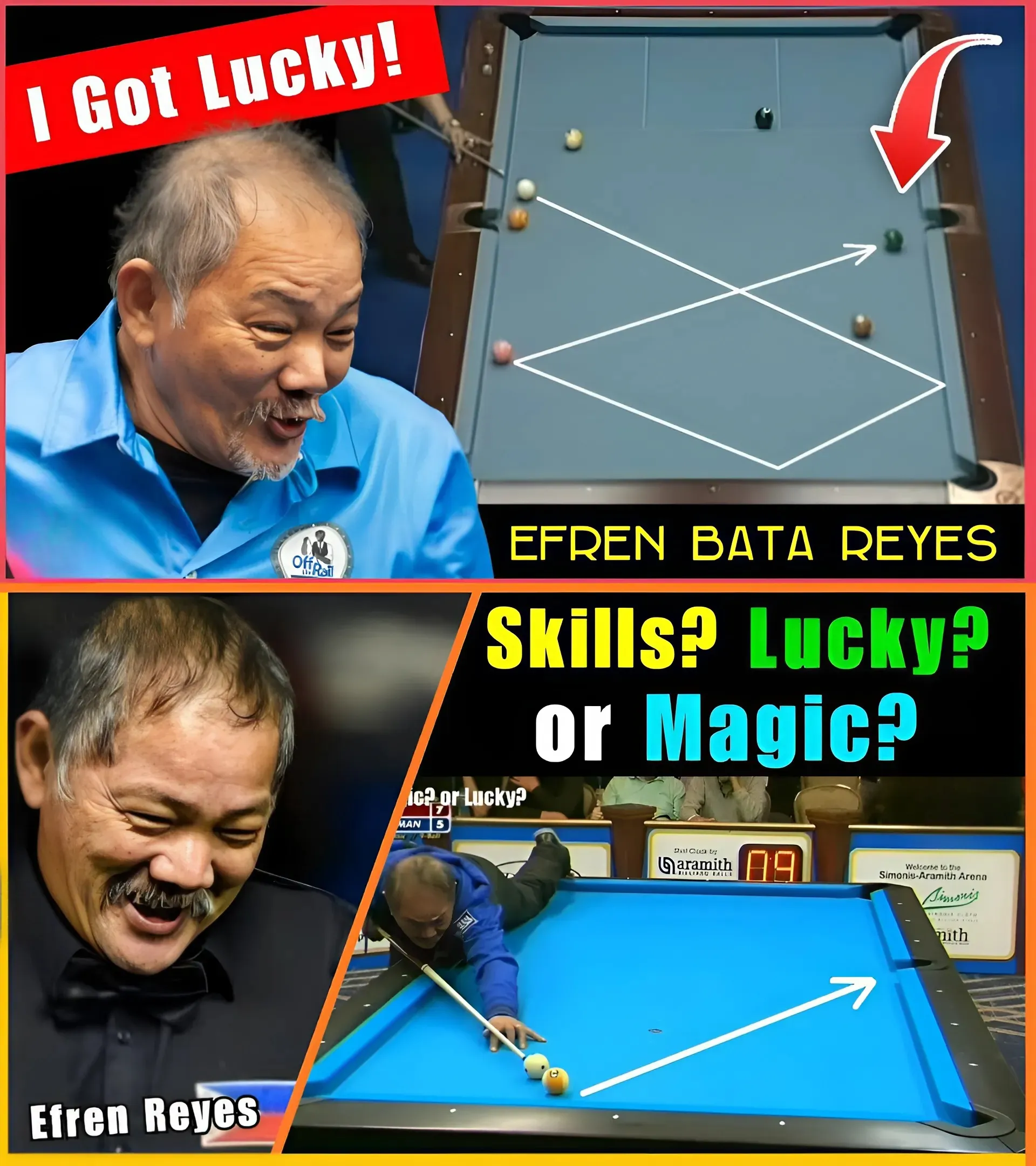 EFREN REYES has proven to the world that it is his skill and not luck.