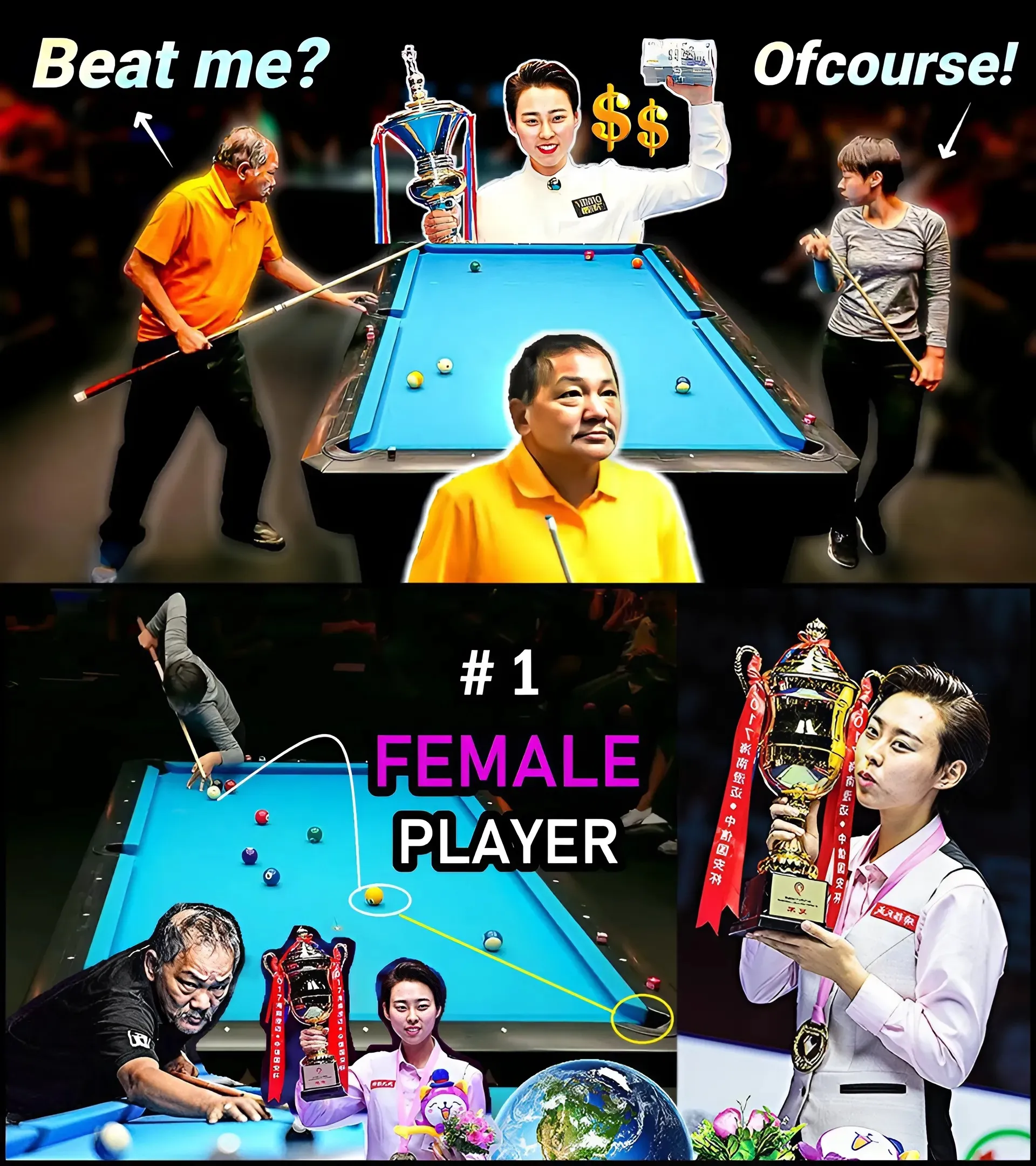 😱 NO ONE EXPECTED IT! Efren Reyes Stunned When He Defeated China's Number 1 Woman In A Tense Match!