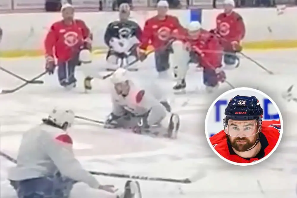 Dylan McIlrath Astonishes Capitals Teammates with Triple Splits in Cool-Down Circle: 'OH!!' trucc