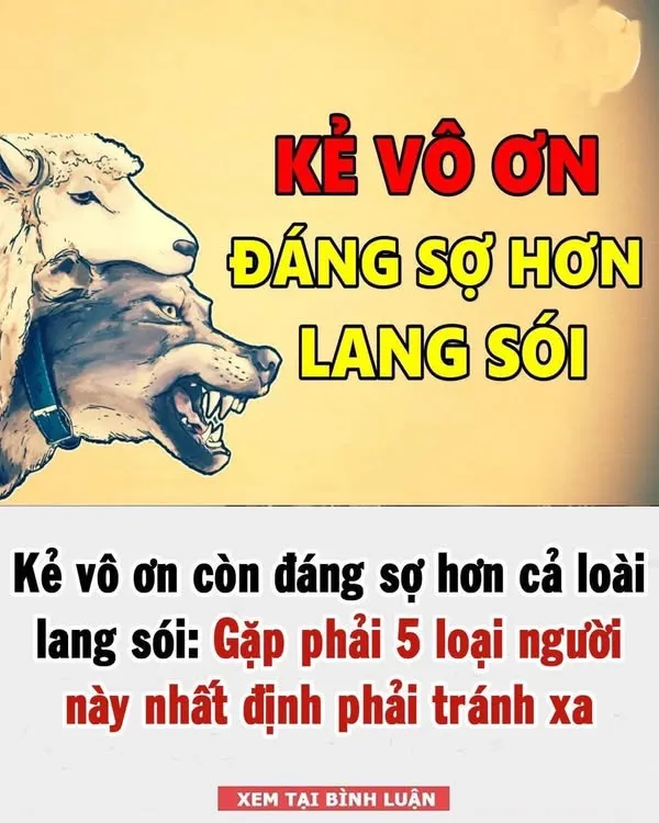 Kẻ vô ơn còn đáng sợ hơn cả lo/ài l//ang s//ói: Gặp phải 5 loại người này xungh quanh, hãy cố gắng tránh xa