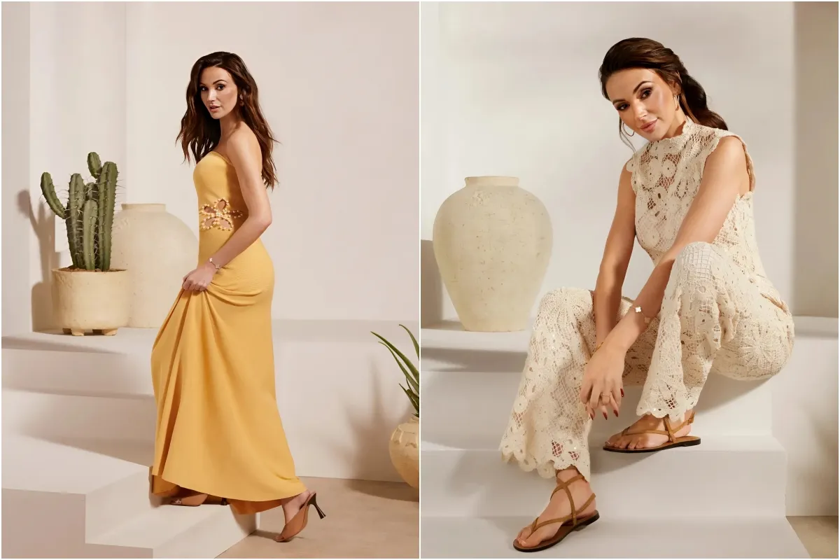 New mum Michelle Keegan stuns in glam shoot weeks after giving birth as she models elegant dress ngocc