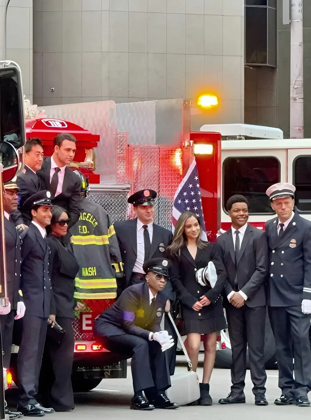 Article: An Emotional Farewell — '9-1-1' Cast Gathers in Full Uniform to Honor Captain Bobby Nash