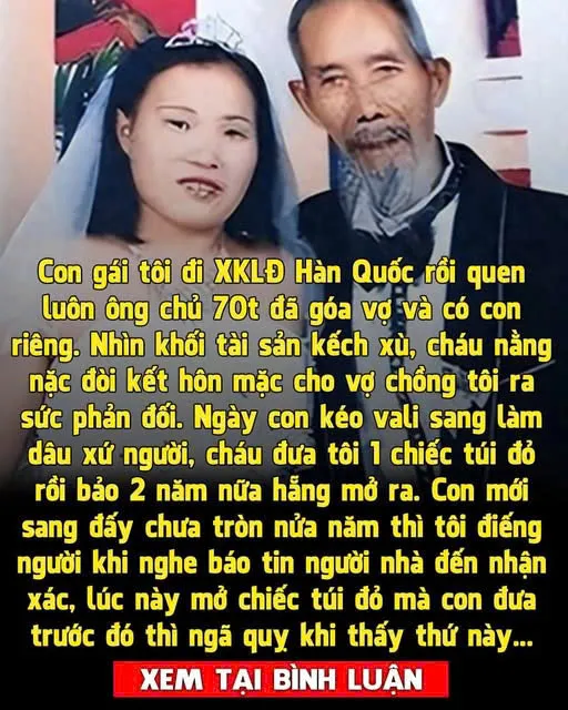 Ngày con gái đi làm d â u Hàn Quốc, con đưa cho tôi chiếc túi đ ỏ,....