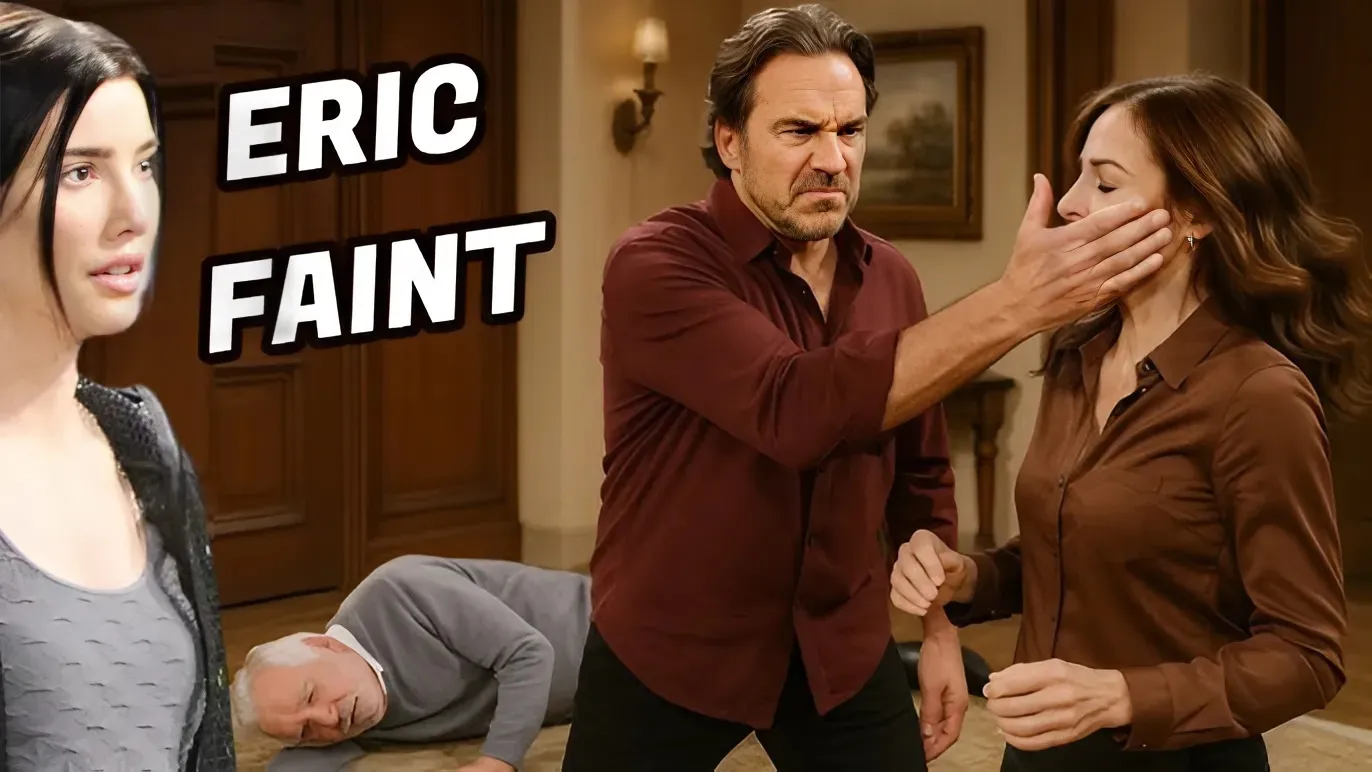 Taylor makes Eric faint with a heart attack - Ridge slaps Taylor The Bold and the Beautiful Spoilers