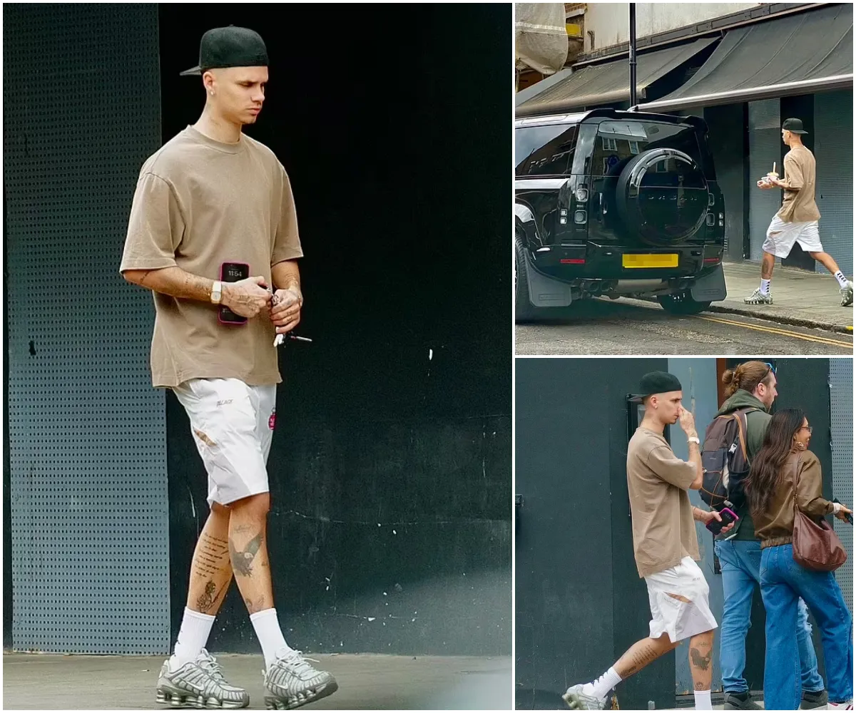 Romeo Beckham wins an unwanted penalty after parking his £200,000 Land Rover on a double yellow - as 'feud' with older brother Brooklyn continues - suong