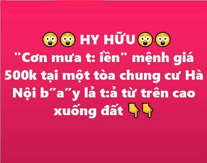 Người dân chung cư ở Hà Nội b ấ t ng ờ nh ặ t đư ợc cục t:iề n từ t rên c ao xuống