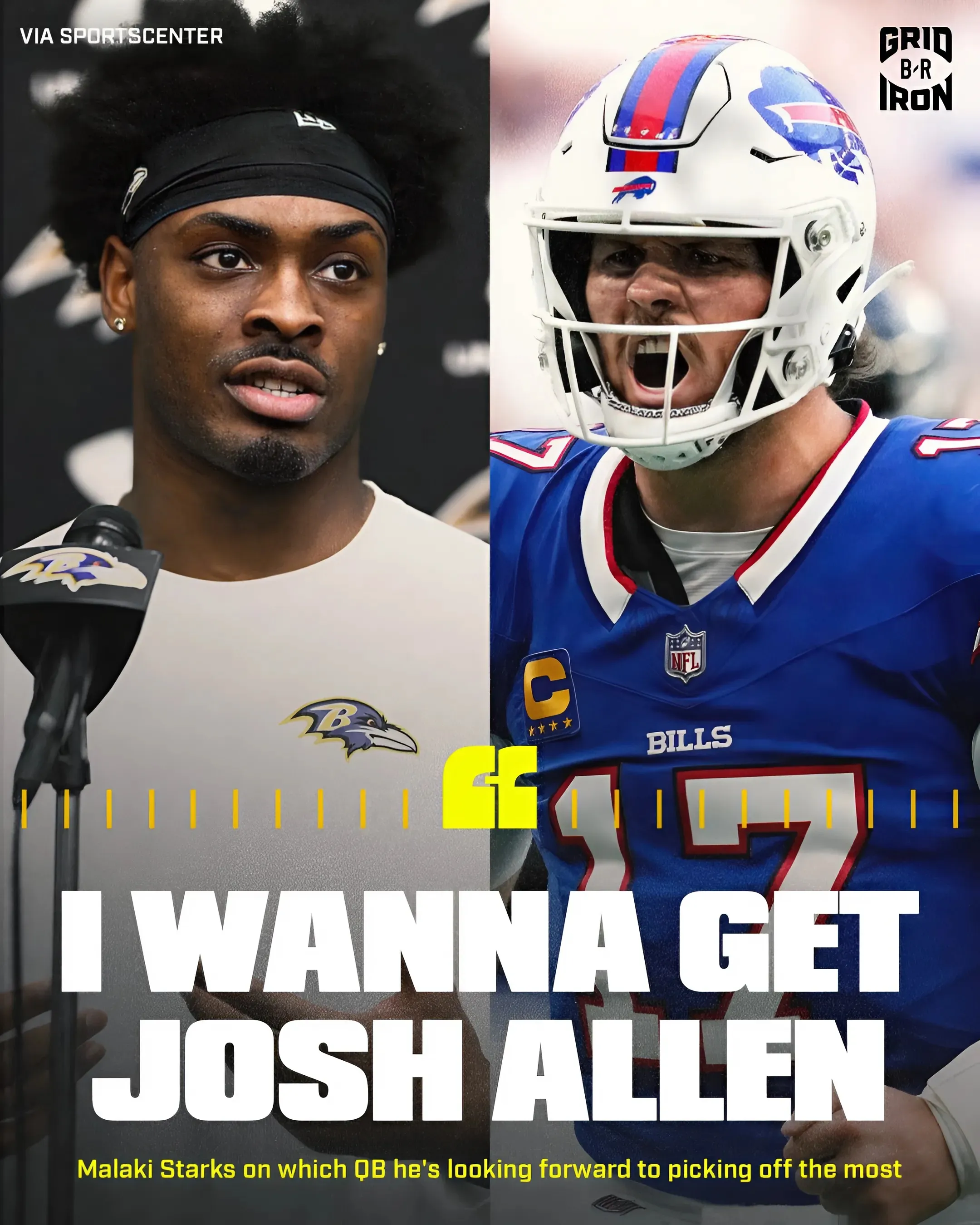 Ravens' rookie Malaki Starks calls out Bills MVP Josh Allen — it's not what you think