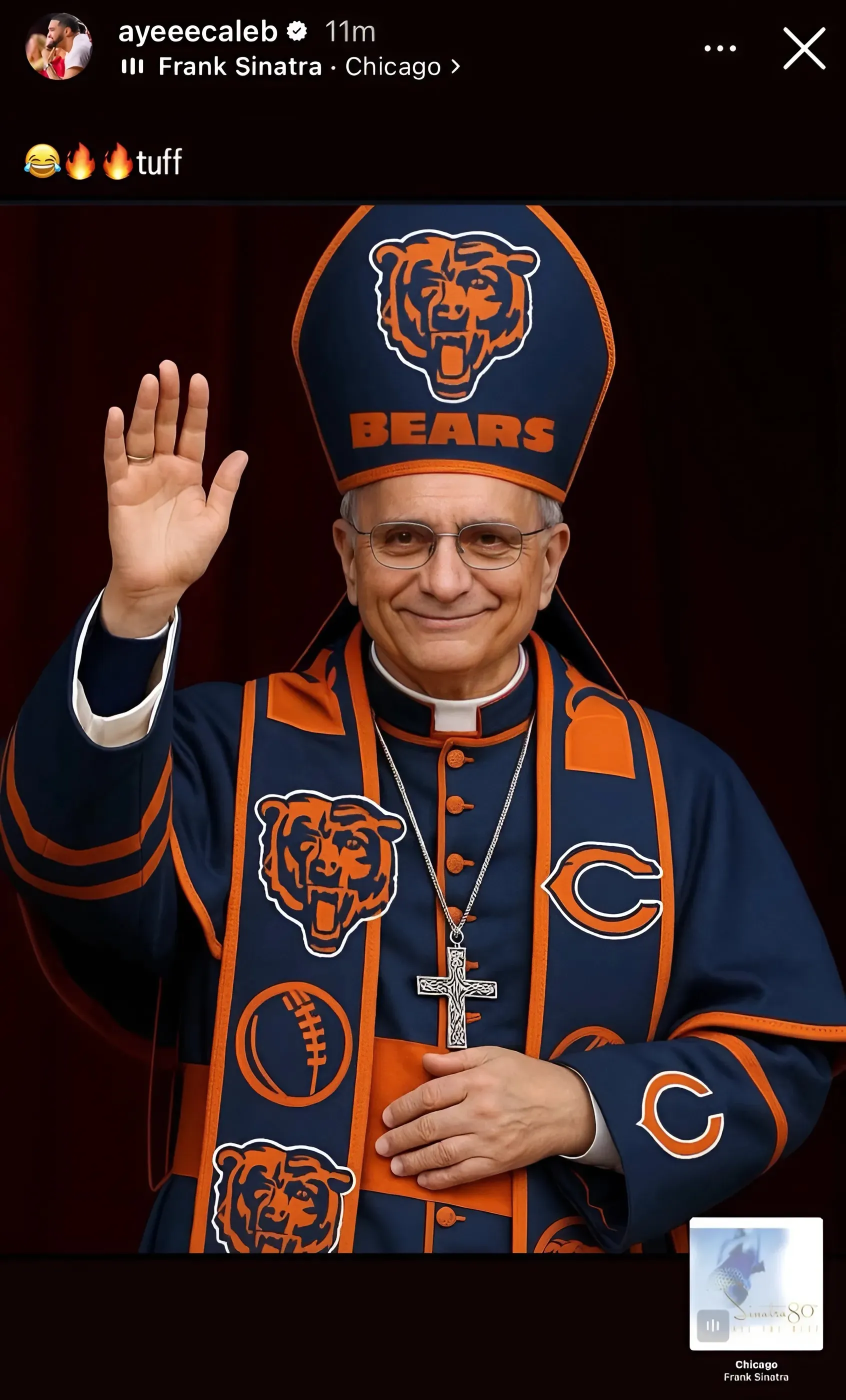 Caleb Williams has perfect 2-word reaction for new pope