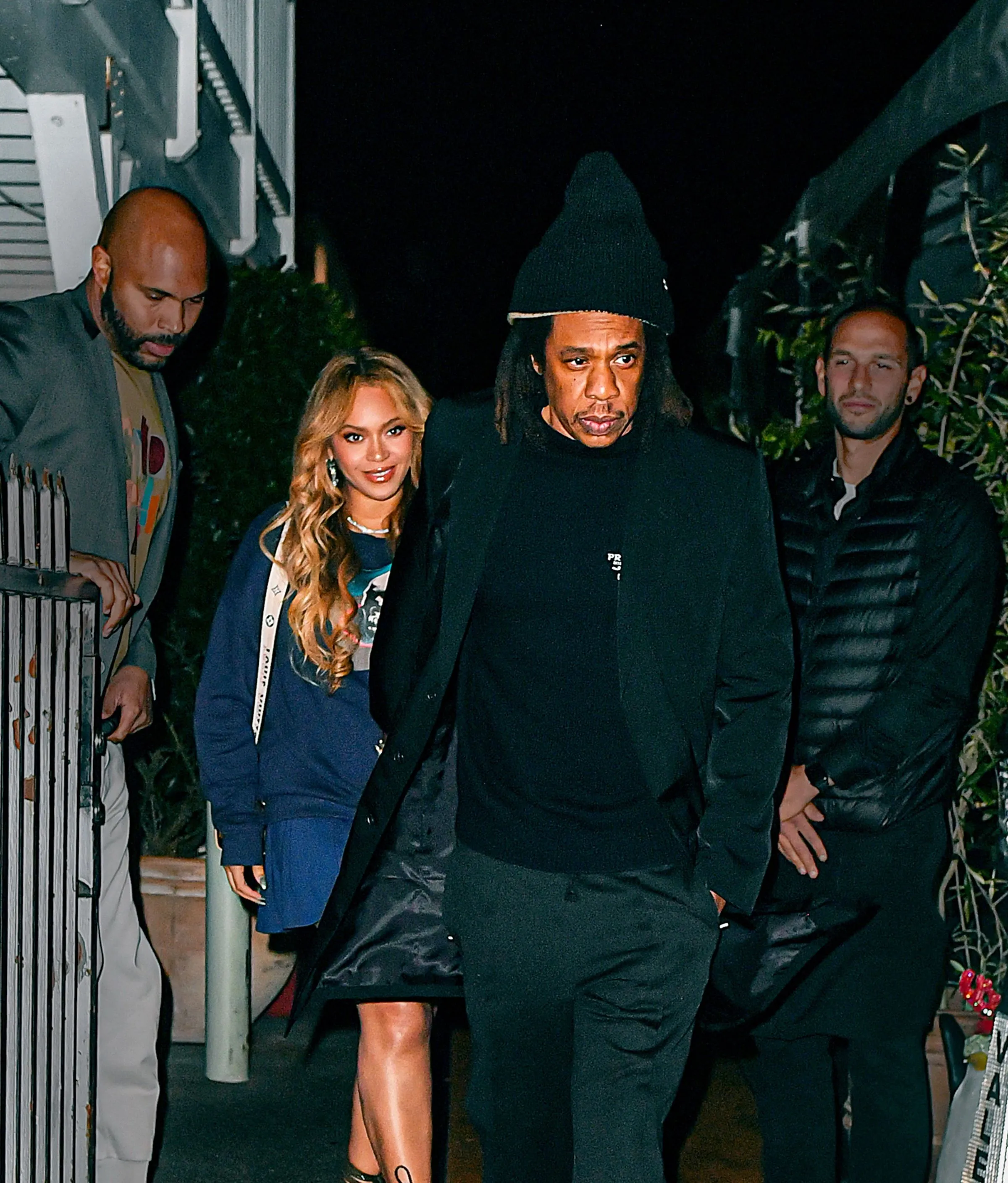 Beyoncé puts on a leggy display in a tennis skirt as she enjoys a date night with husband Jay-Z at Giorgio Baldi