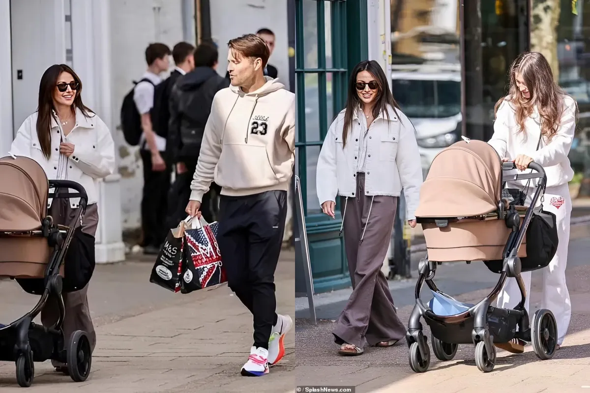 EXCLUSIVEE: ffortlessly stylish Michelle Keegan steps out for family walk with baby Palma, husband Mark Wright and his sister Natalya liennhi