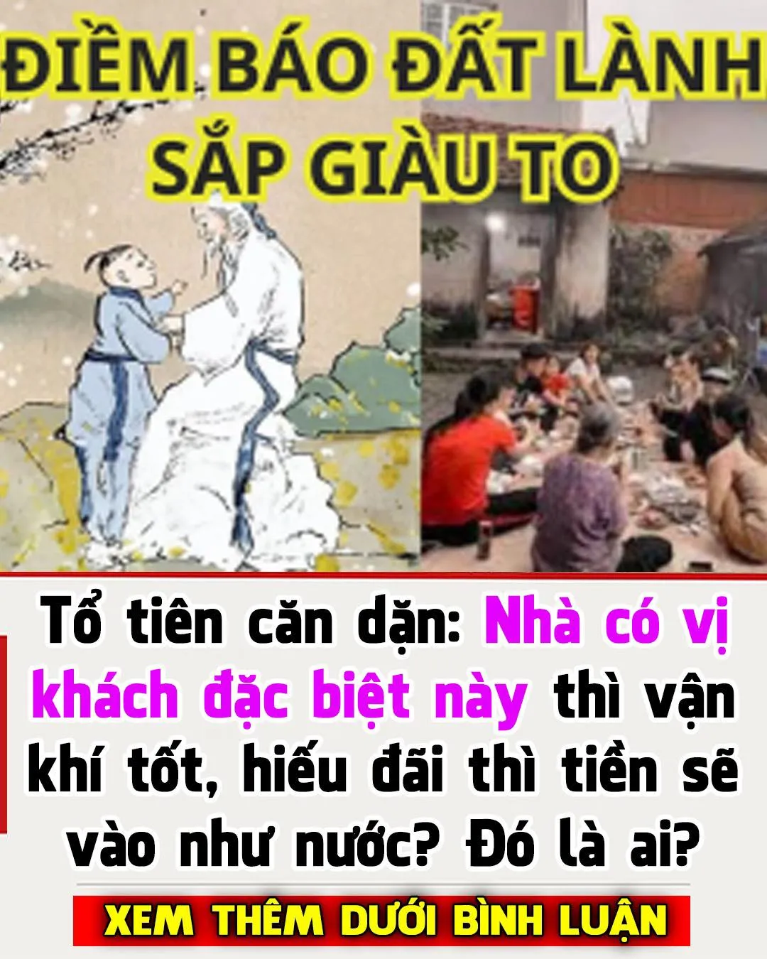 Tổ tiên căn dặn:Nhà có vị kh á ch đ ặ c b i ệ t này thì v ậ n k h í t ố t, hi ế u đ ã i thì t i ề n sẽ vào như nước?Đó là ai?