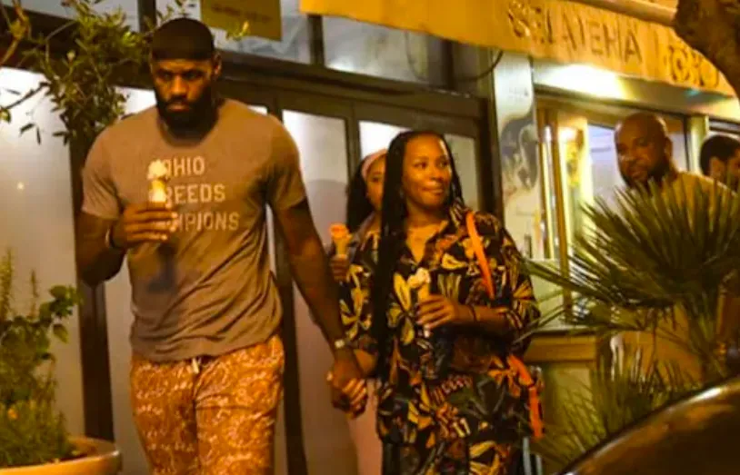 LeBron James & Wife Savannah Hold Hands On Ice Cream Date In Italy