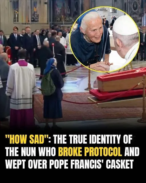 Emotional moment as nun breaks protocol beside Pope Francis’ casket Emotional moment as nun breaks protocol beside Pope Francis’ casket