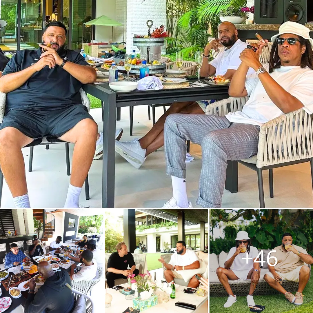 Jay Z and Friends Enjoy a Lavish Meal at DJ Khaled’s $22M Miami Mansion, Celebrating Friendship and Success🥂🏝️