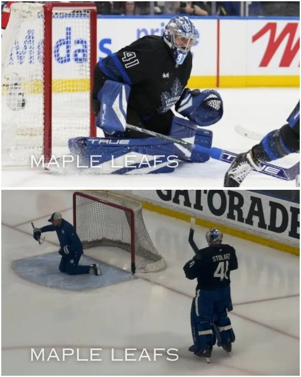 Maple Leafs' Anthony Stolarz Returns To Ice After Injury Scare From Sam Bennett Collision