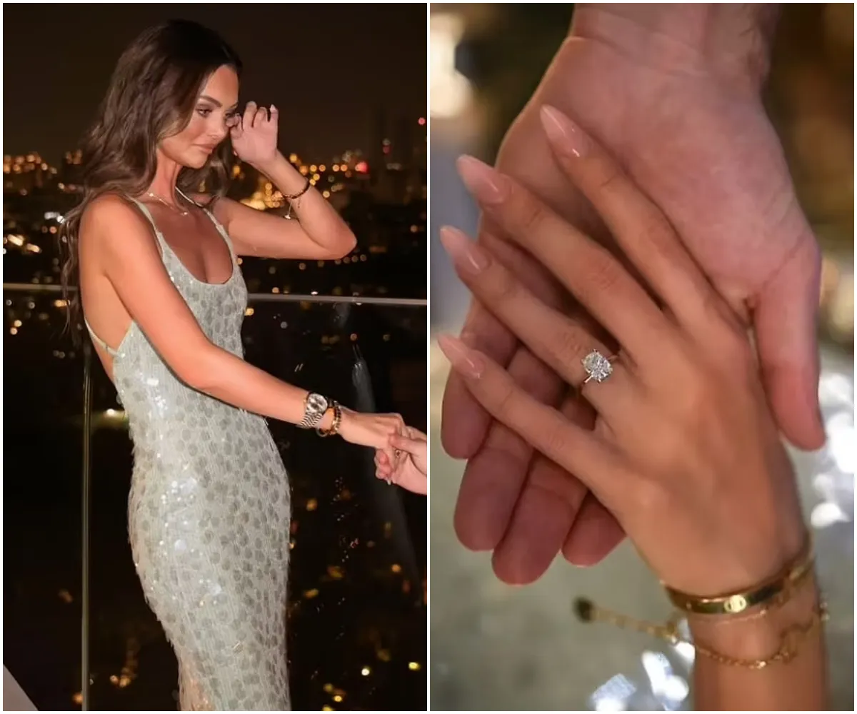 Kendall Rae Knight is engaged! Love Island star says yes as footballer Andrew Hughes proposes with enormous diamond ring during romantic trip to Dubai - suong