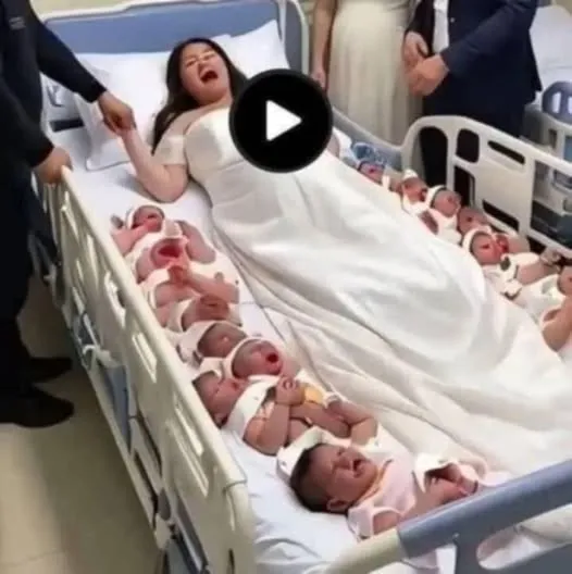 A 23-year-old woman gives birth to 14 children in…