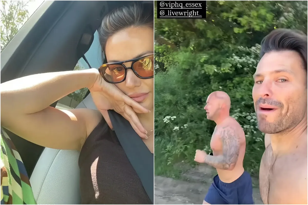 Michelle Keegan beams in stunning car snap while shirtless husband Mark Wright works up a sweat on a sun-soake ngocc
