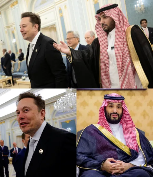 Elon Musk and Saudi Crown Prince Shake Hands on $600,000,000,000 Tech and Defense Alliance