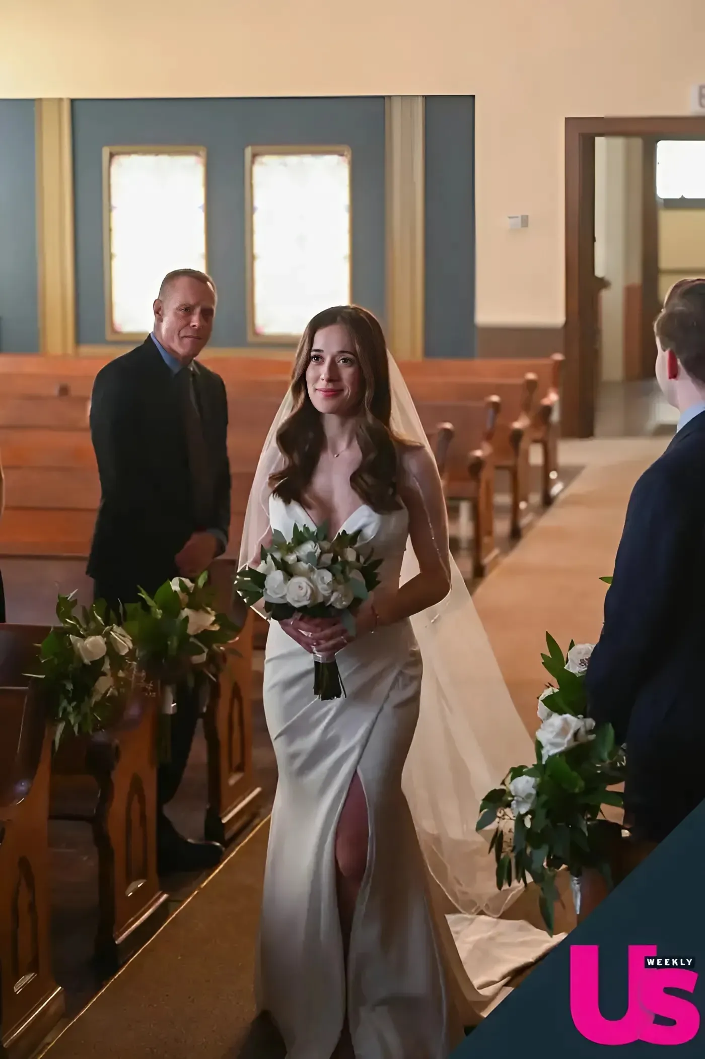 'Chicago P.D.'s Marina Squerciati Drops Jaws in White Gown Ahead of Burzek Wedding