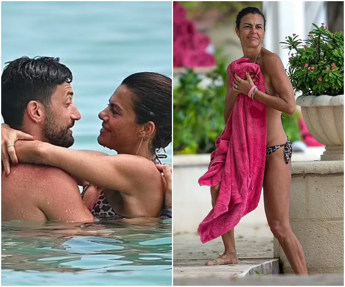 Ex Strictly star Giovanni Pernice looks smitten with bikini-clad girlfriend Bianca Guaccero as they enjoy another romantic beach day in Barbados - suong