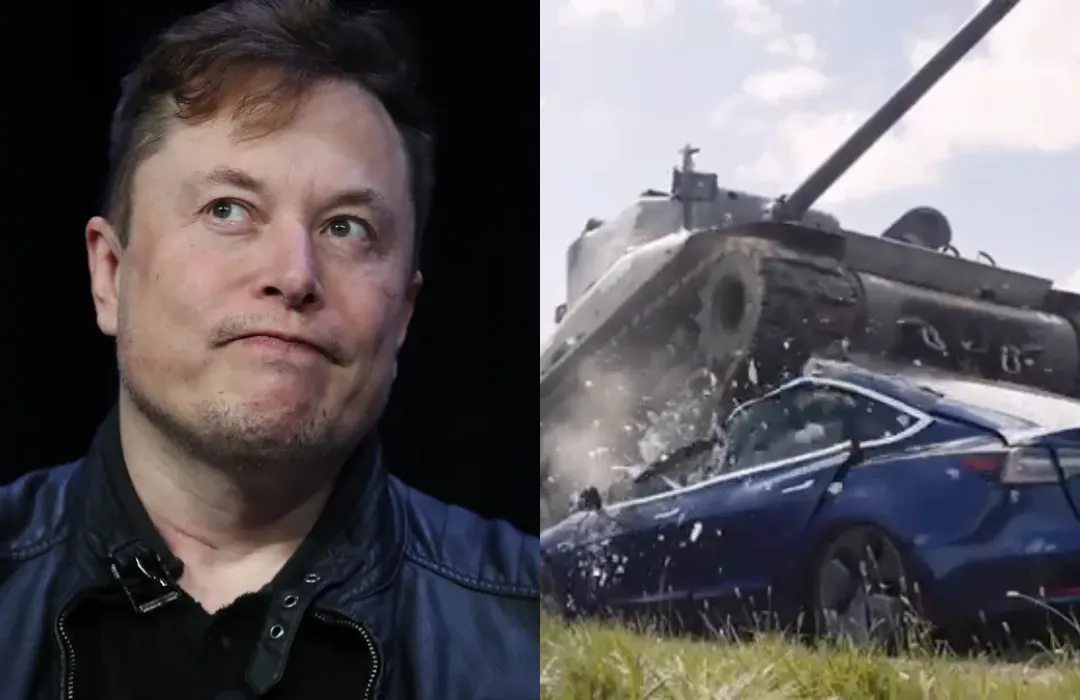 98-Year-Old WWII Veteran Crushes Tesla with Tank in Fiery Protest Against Elon Musk’s Far-Right Ties