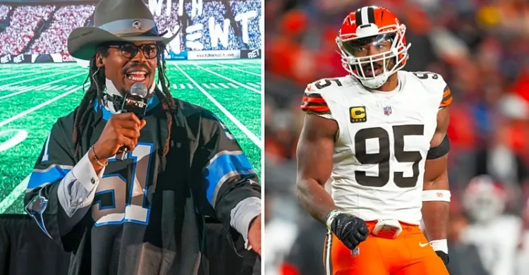 How Cam Newton responded when asked if Myles Garrett was wrong for taking $160 million over winning