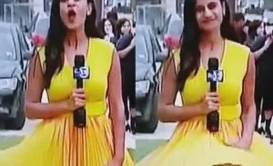 P3.  LIVE TV CHAOS! Reporter Handles Unexpected Windy Mishap with Grace — A Viral Moment to Remember