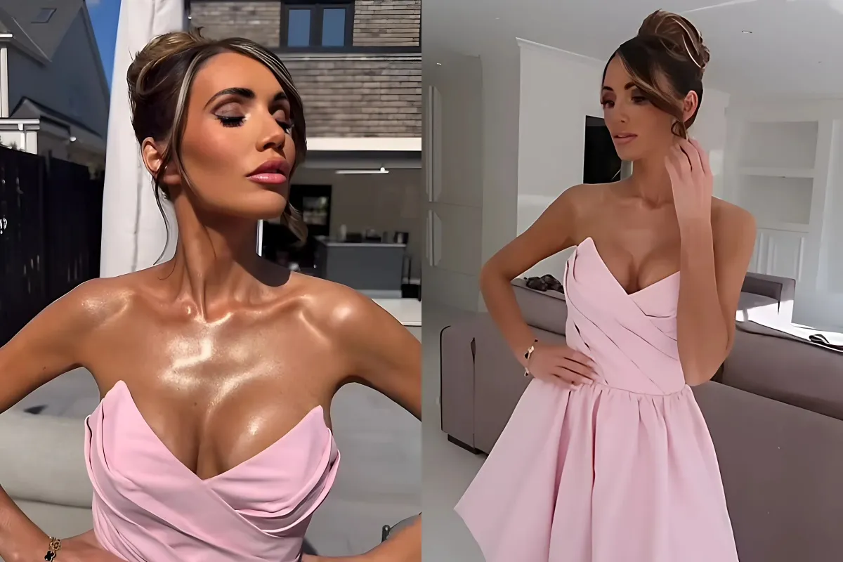 Amy Childs sparks concern over dramatic weight loss as she models a strapless pink minidress liennhi