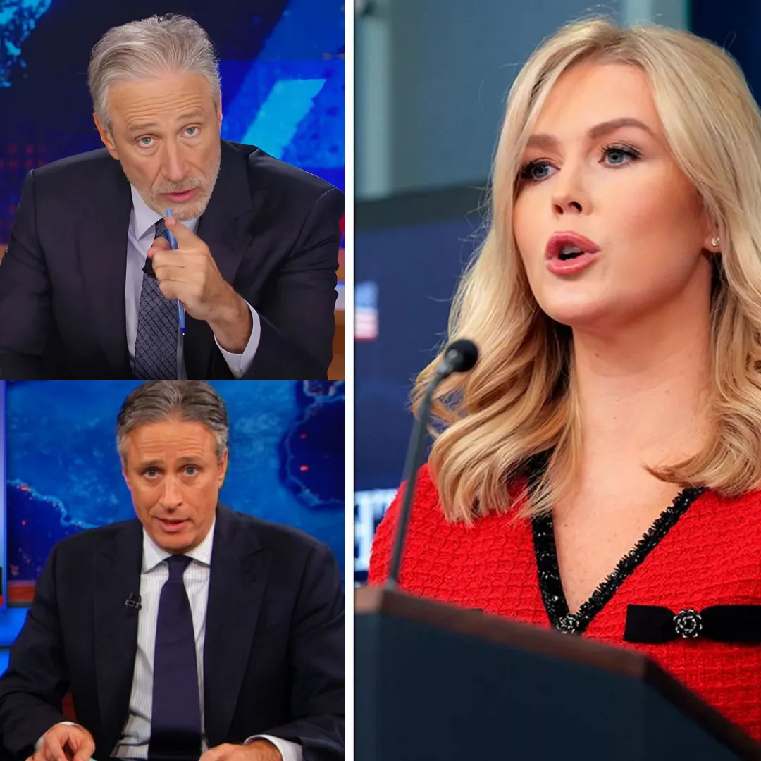 Jon Stewart Clashes with Karoline Leavitt in Viral Showdown! In a heated exchange, Stewart aimed a jab at Leavitt, but her razor-sharp comeback stole the show. Flipping his quip with ease, Leavitt left Stewart stunned and the audience in stitches