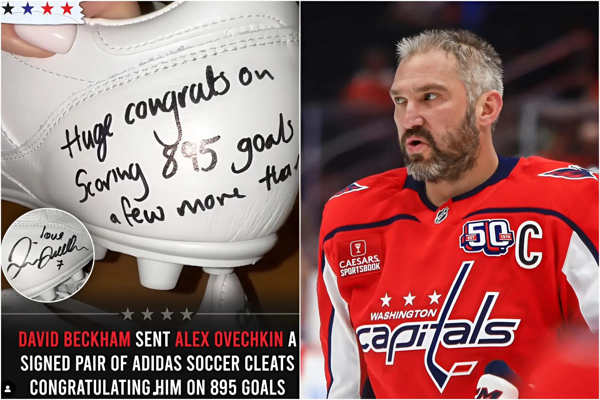 David Beckham Presents Alex Ovechkin with Signed Cleats, Celebrating 895 Goals: A Playful Nod to Sporting Greatness trucc