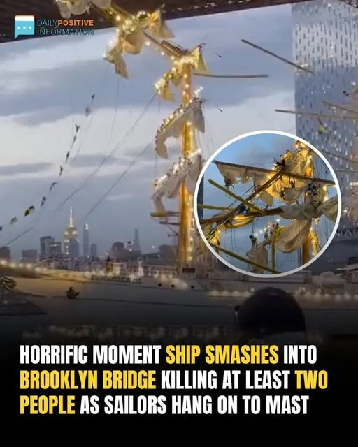 Mexican Navy ship crashes into New York City’s Brooklyn Bridge – Many people injured