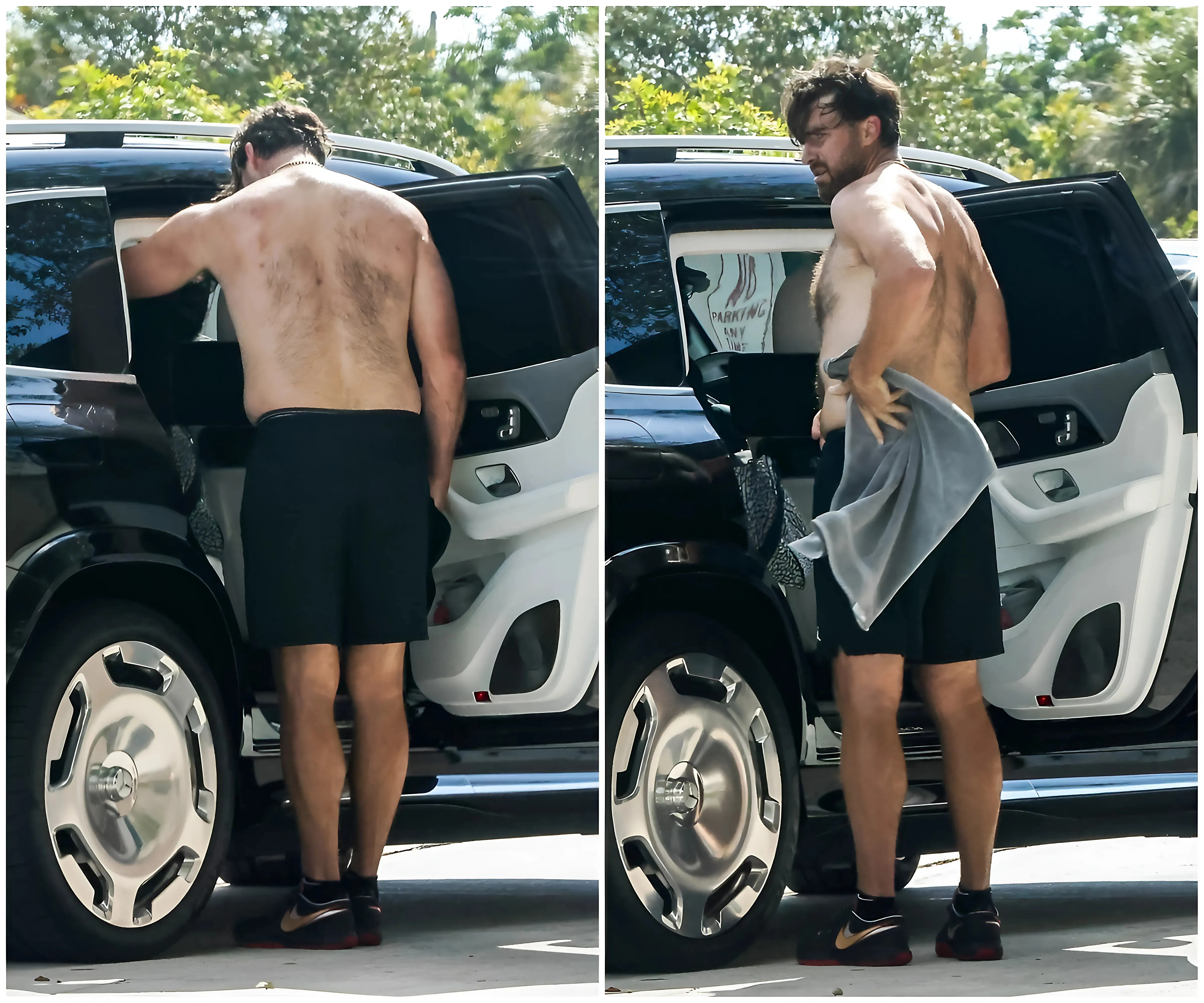 Travis Kelce is spotted during a sunny morning workout in Miami in preparation for the NFL season-suong