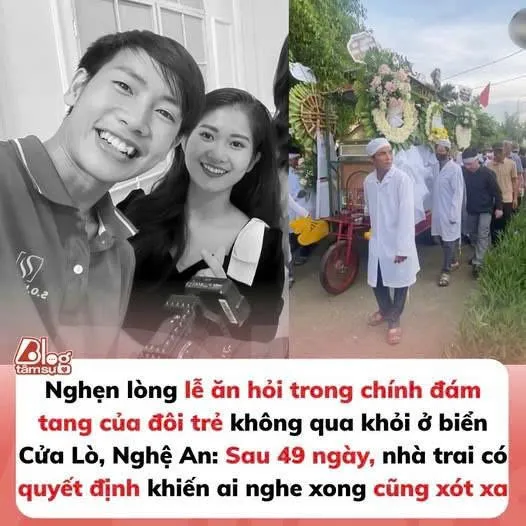 Nghẹn lòng lễ ăn hỏi của cặp đôi đuối nước không qua khỏi ở biển Cửa Lò
